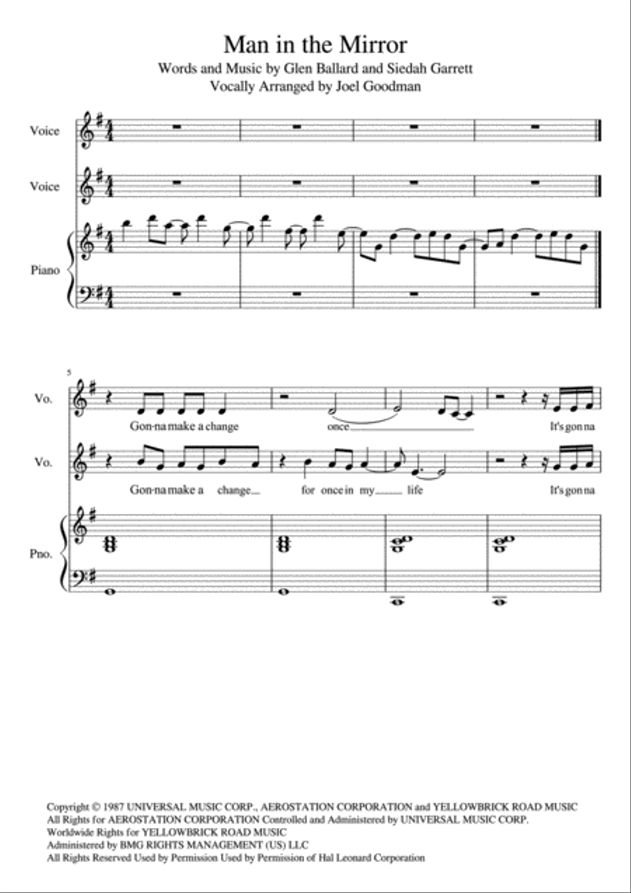 Man In The Mirror Vocal Duet scores gallery preview page 1