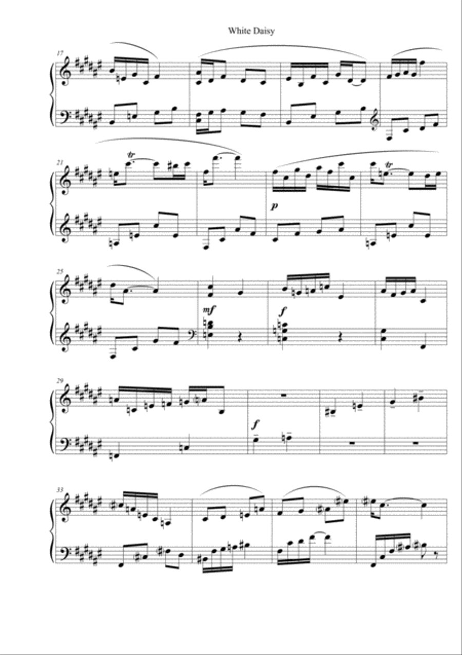 White Daisy Piano Solo scores gallery preview page 2