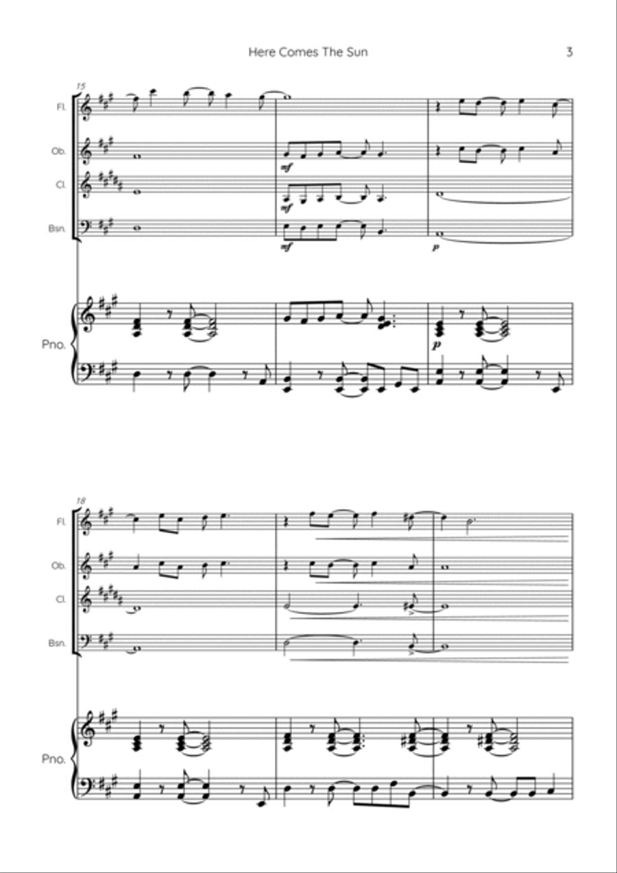 Here Comes The Sun Chamber Music scores gallery preview page 3