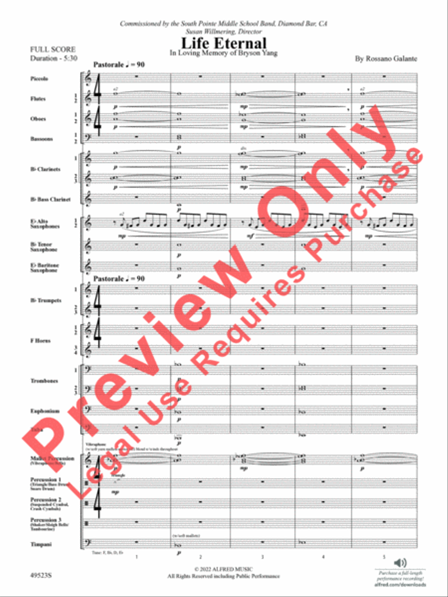 Life Eternal Life Eternal Concert Band scores gallery preview page 3