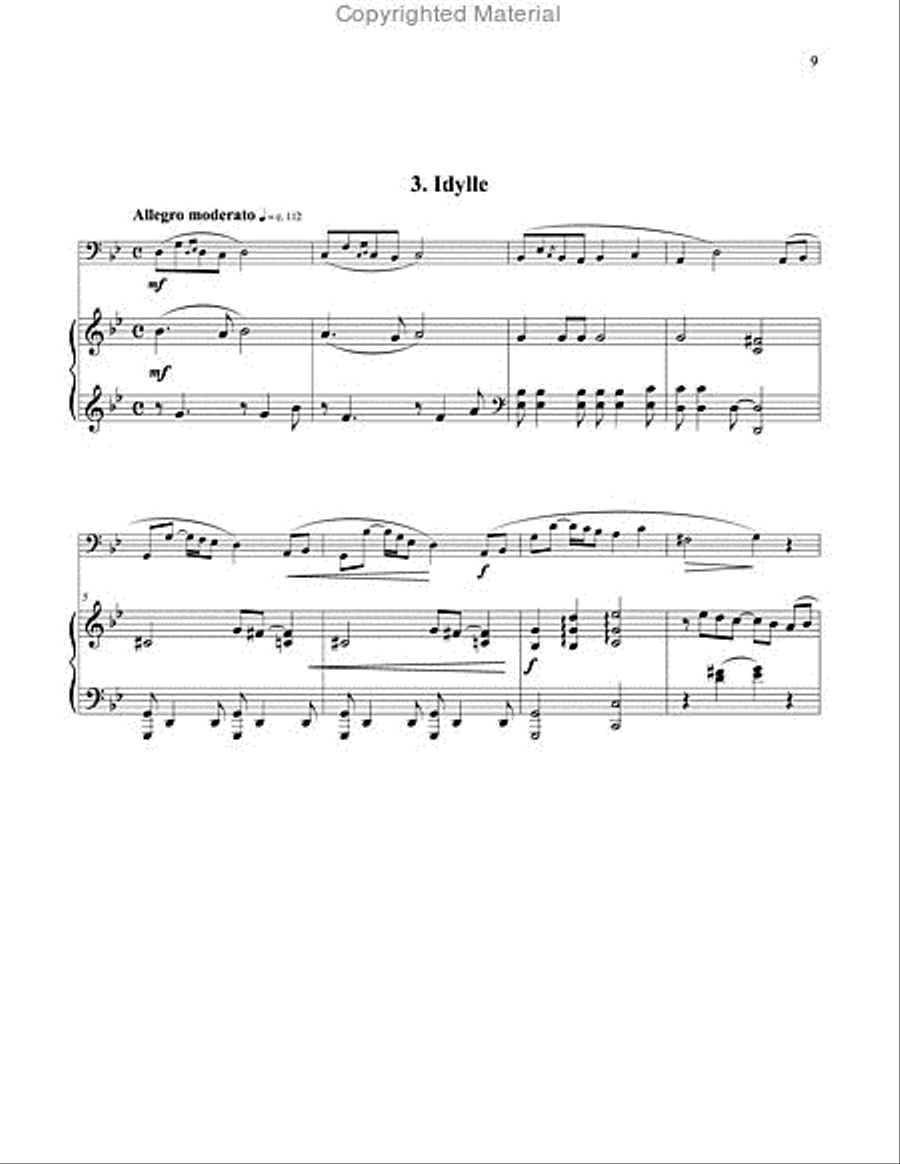 Six Romances Without Words, Op 76 for Tuba or Bass Trombone and Piano Bass Trombone scores gallery preview page 13
