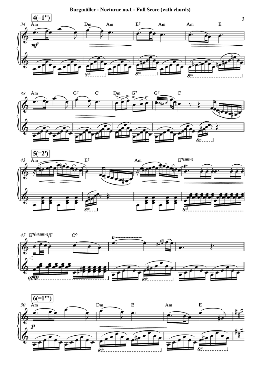 Burgmüller (Johann) - Nocturne no.1 (the 1st nocturne from the cycle 