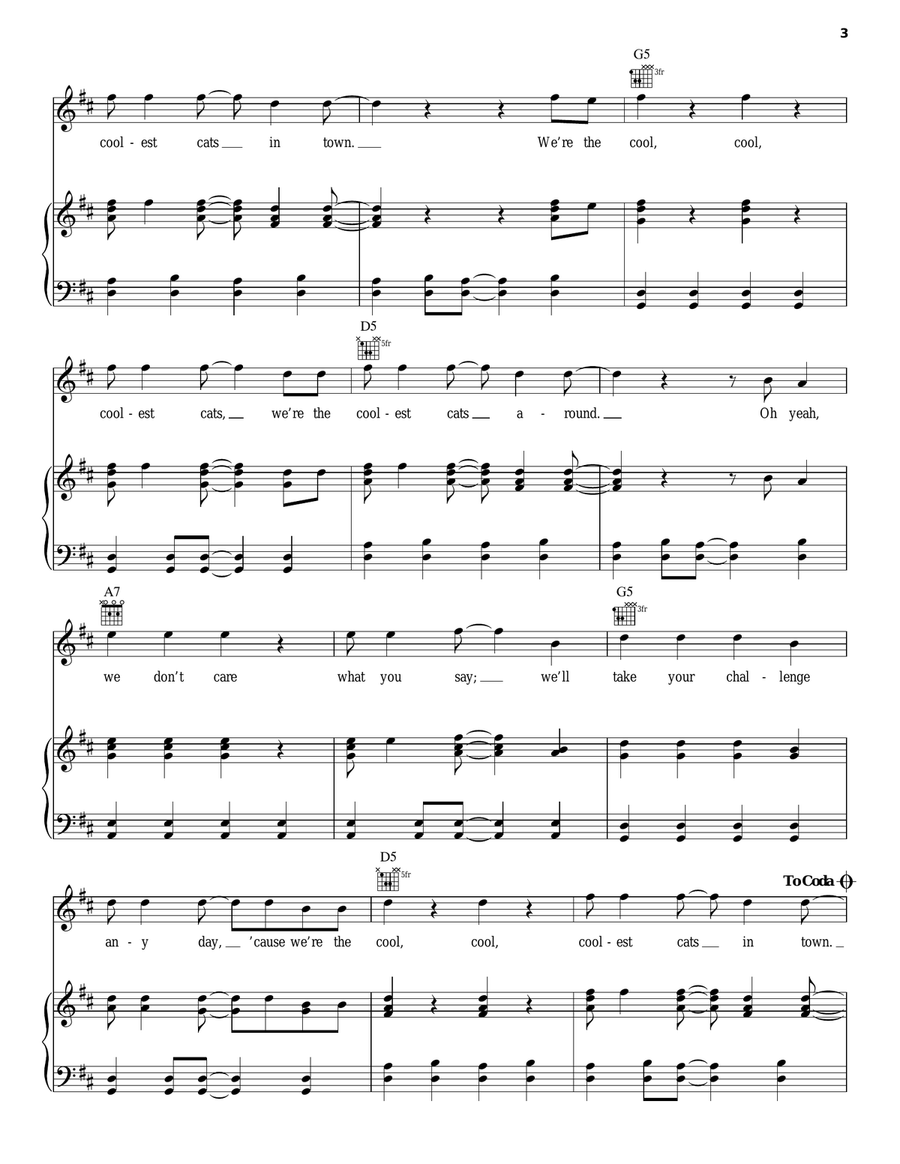 Coolest Cats In Town Coolest Cats In Town Piano, Vocal, Guitar scores gallery preview page 3