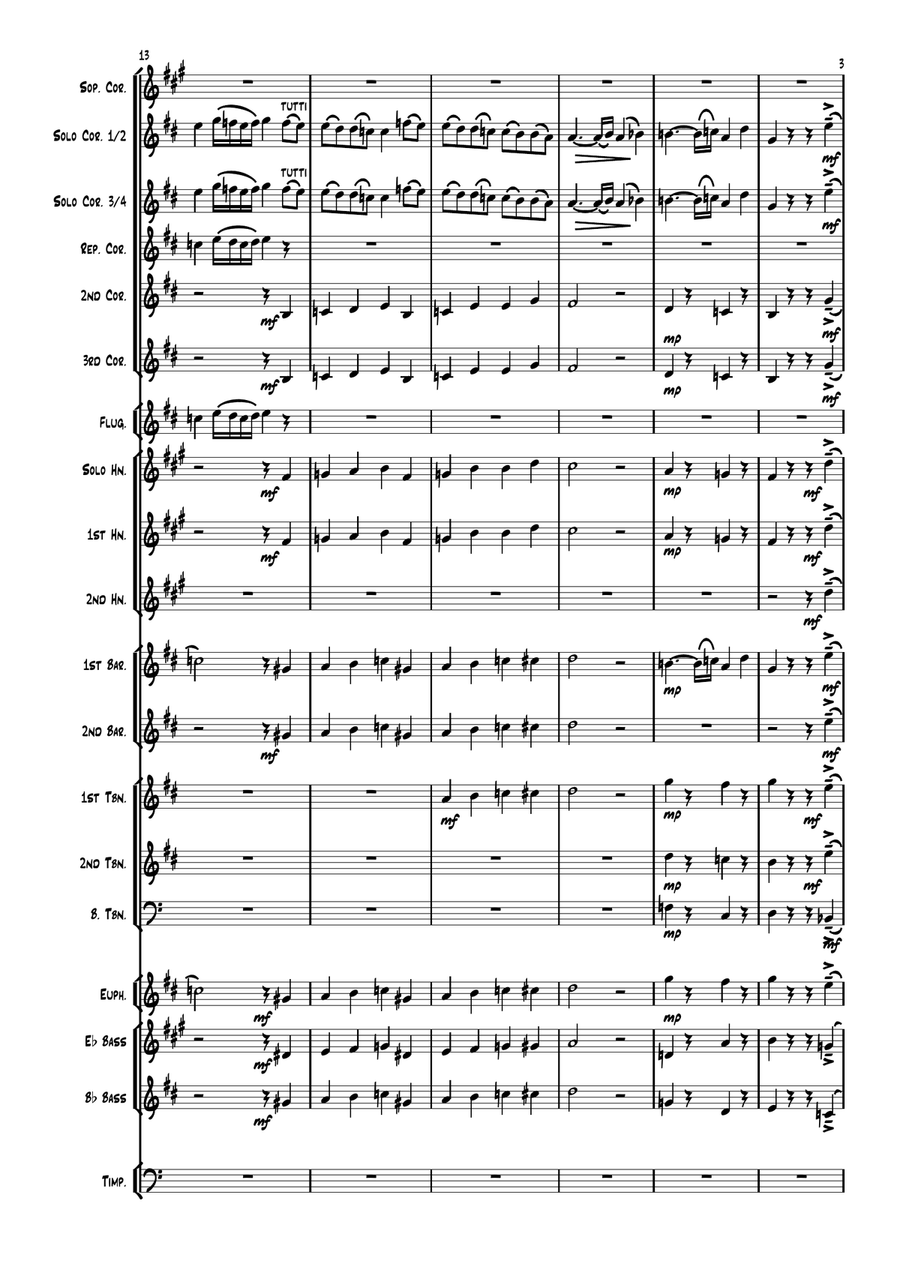 Haydn Symphony 104 Movement 2 for brass band Brass Band scores gallery preview page 3