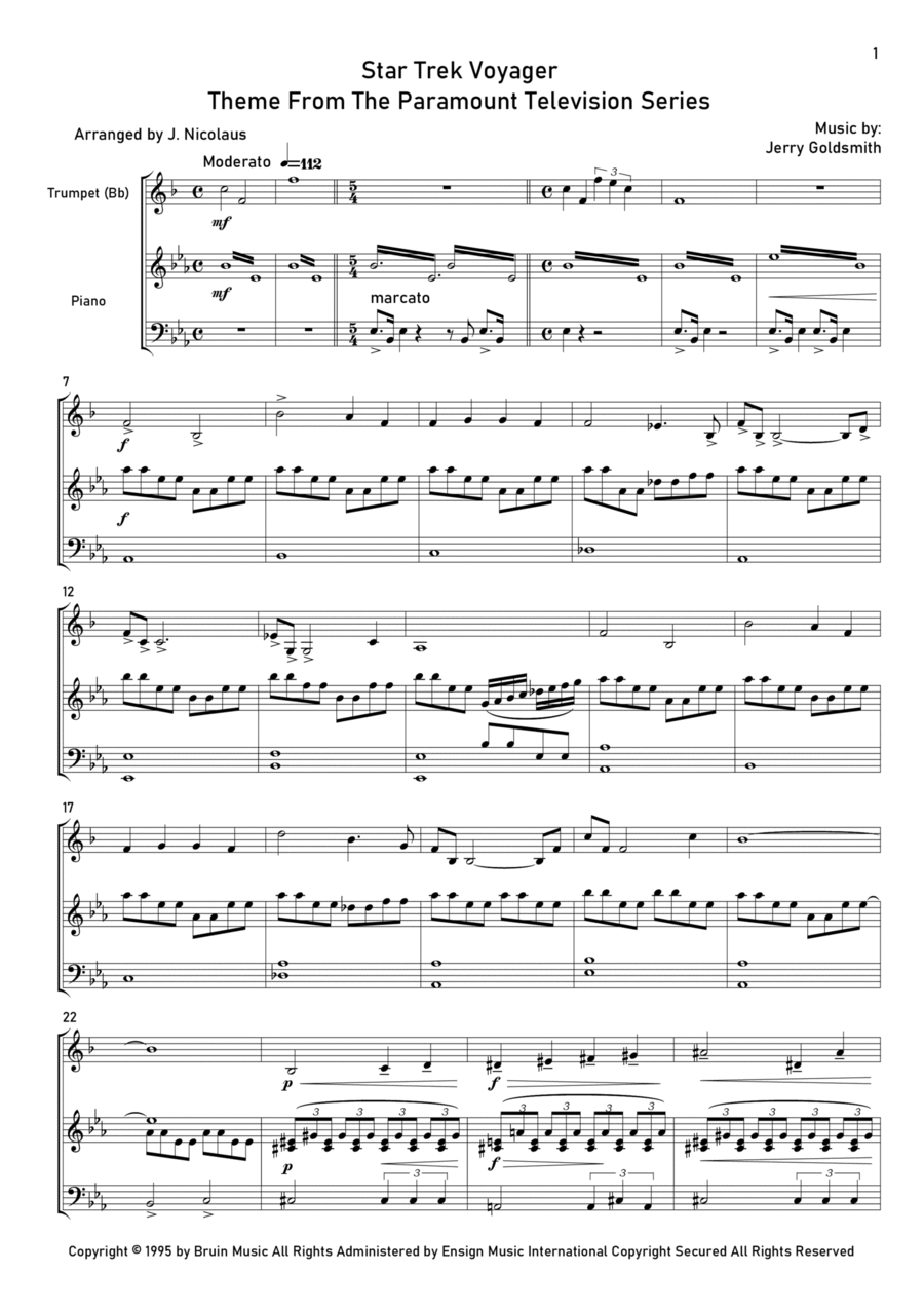 Star Trek - Voyager(r) B-Flat Trumpet scores gallery preview page 1