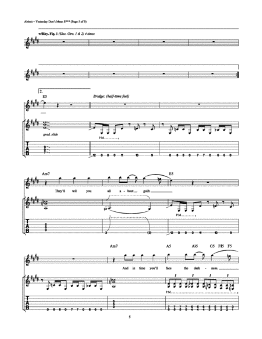 Yesterday Don't Mean S*** Electric Guitar scores gallery preview page 5