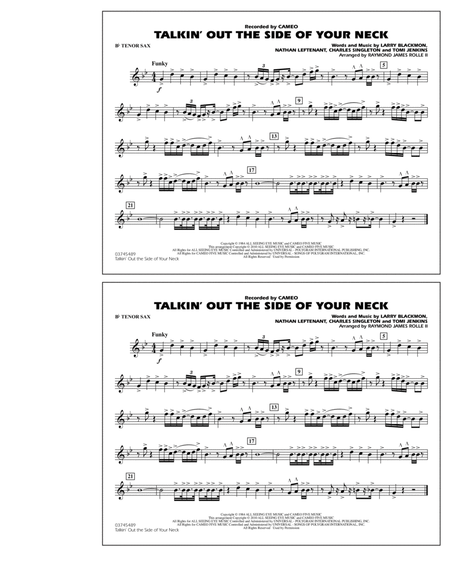Talkin' Out The Side Of Your Neck - Bb Tenor Sax by Charles Singleton Marching Band - Digital Sheet Music