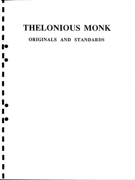 Fake Book - Thelonious Monk Originals And Standards Piano Arranged