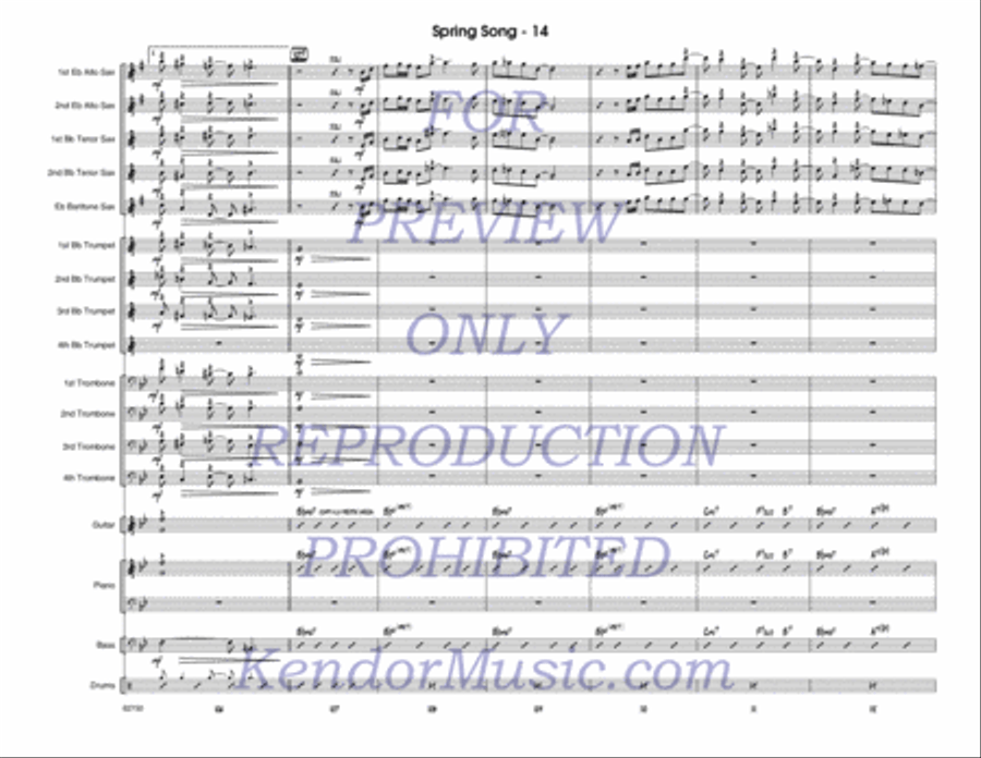 Spring Song (Score) Jazz Ensemble scores gallery preview page 15