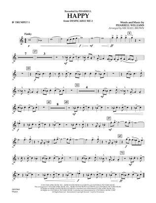 Book cover for Happy (from Despicable Me 2) (arr. Michael Brown) - Bb Trumpet 1