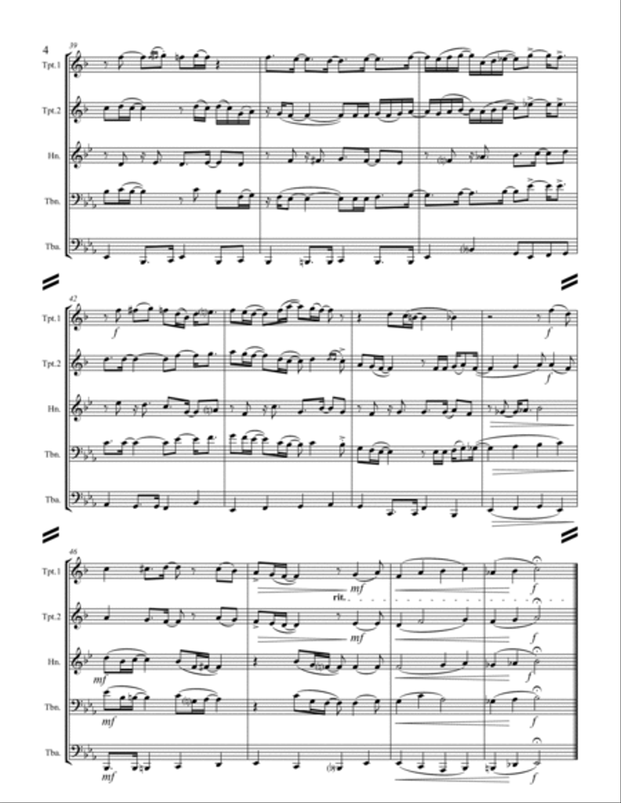 Every Time I Feel the Spirit (for Brass Quintet) Brass Quintet scores gallery preview page 5