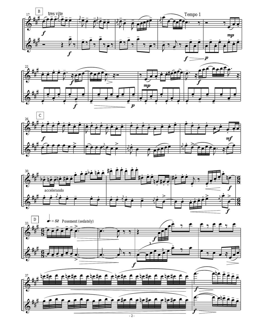 Eastern European Rhapsody - duets for flutes Flute Duet scores gallery preview page 2