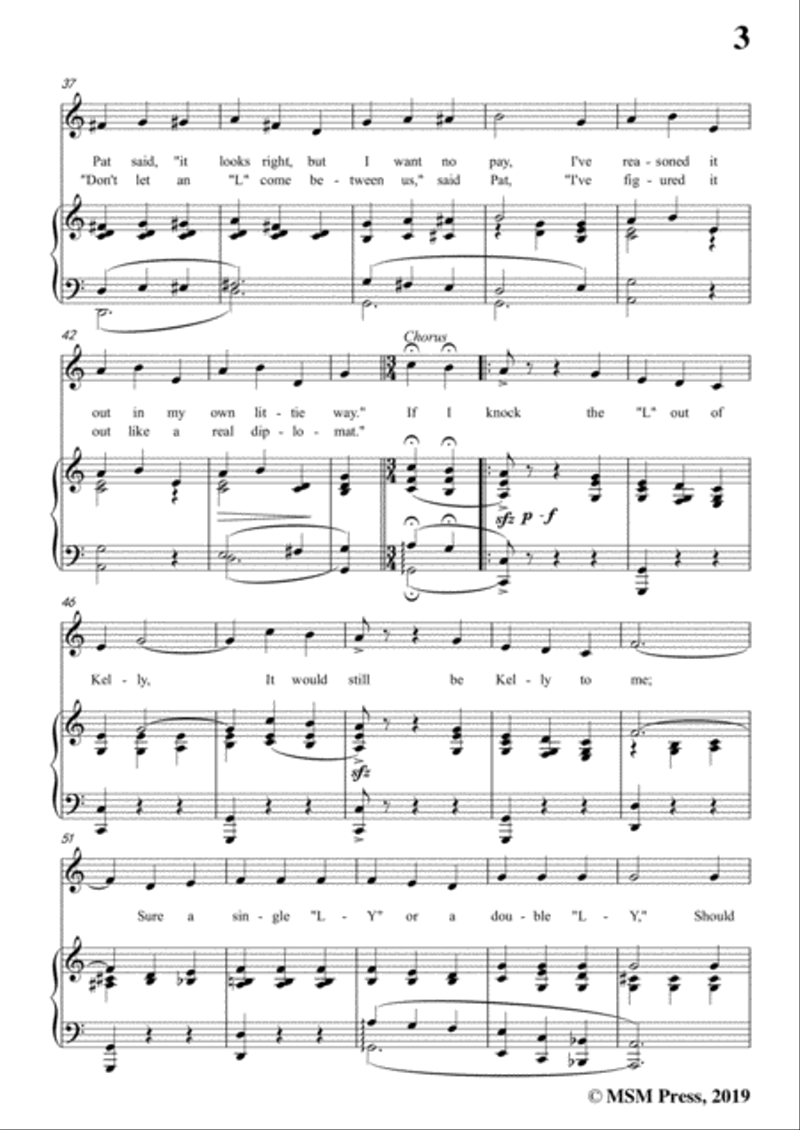 Bert Grant-If I Knock the 'L' Out of Kelly,in C Major,for Voice&Piano Voice scores gallery preview page 5