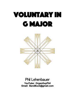 Book cover for Voluntary in G major, organ work by Phil Lehenbauer
