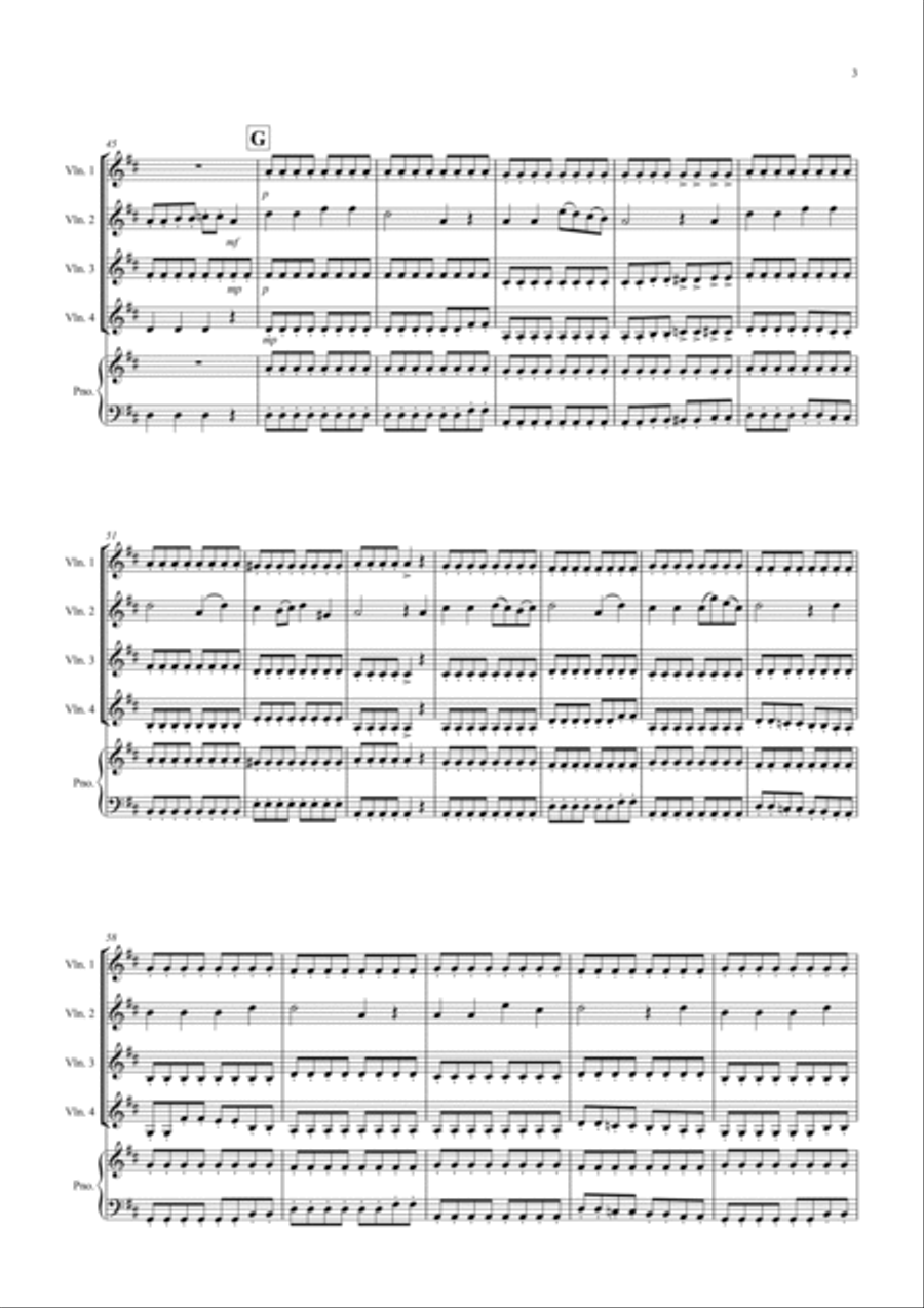 Schubert Rocks! for Violin Quartet Violin scores gallery preview page 3