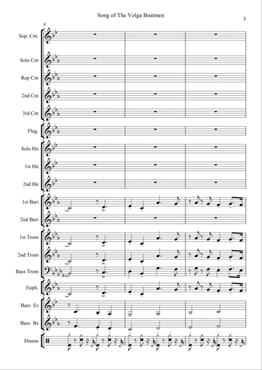 Song Of The Volga Boatmen Brass Band scores gallery preview page 5
