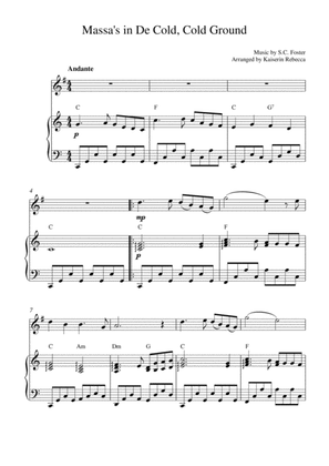 Massa's in De Cold, Cold Ground (English horn solo and piano accompaniment with chords)