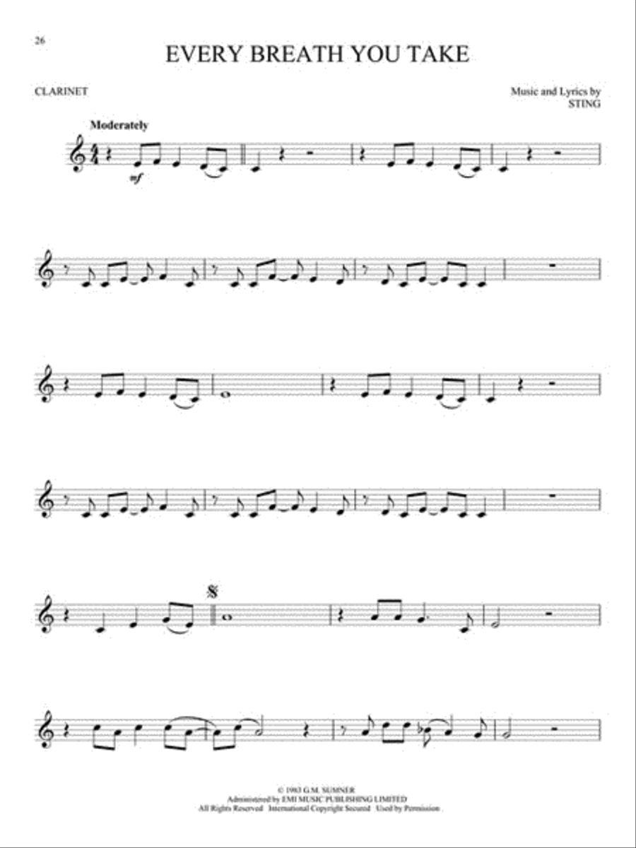 VH1's 100 Greatest Songs of Rock and Roll Clarinet Solo scores gallery preview page 3