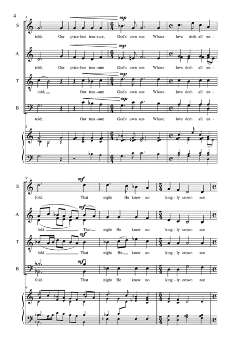 All Of A Quiet Night He Came 4-Part scores gallery preview page 4