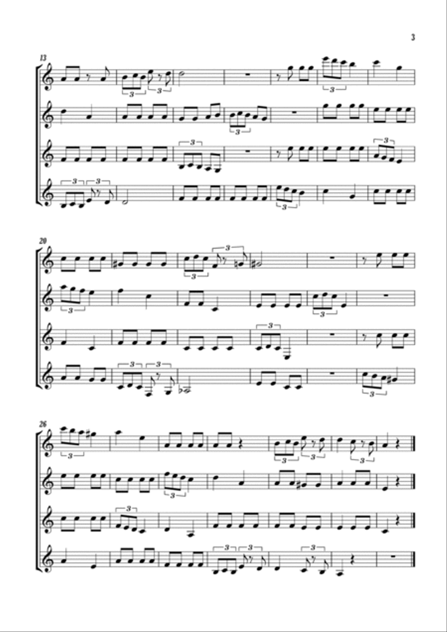 Canon in A minor Guitar Ensemble scores gallery preview page 3