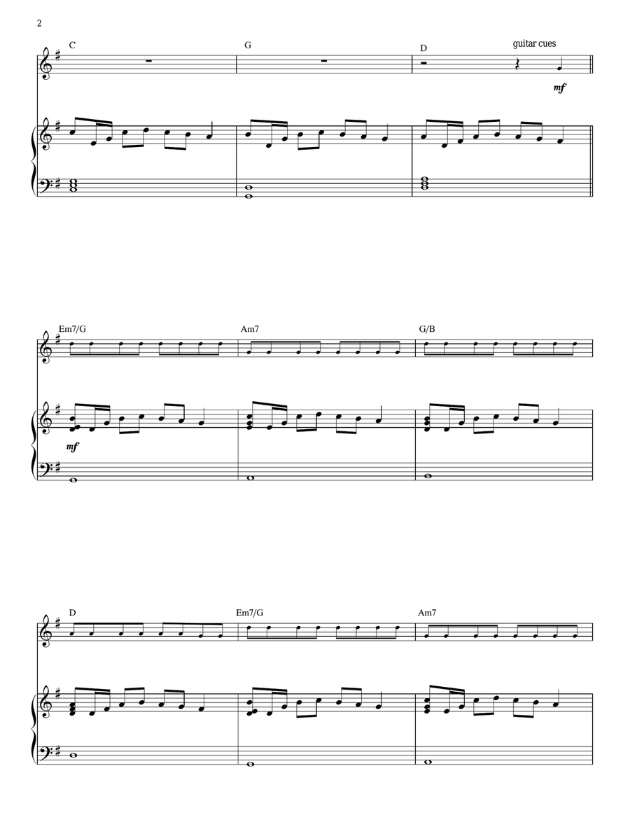 Burning Lights Piano, Vocal, Guitar scores gallery preview page 2
