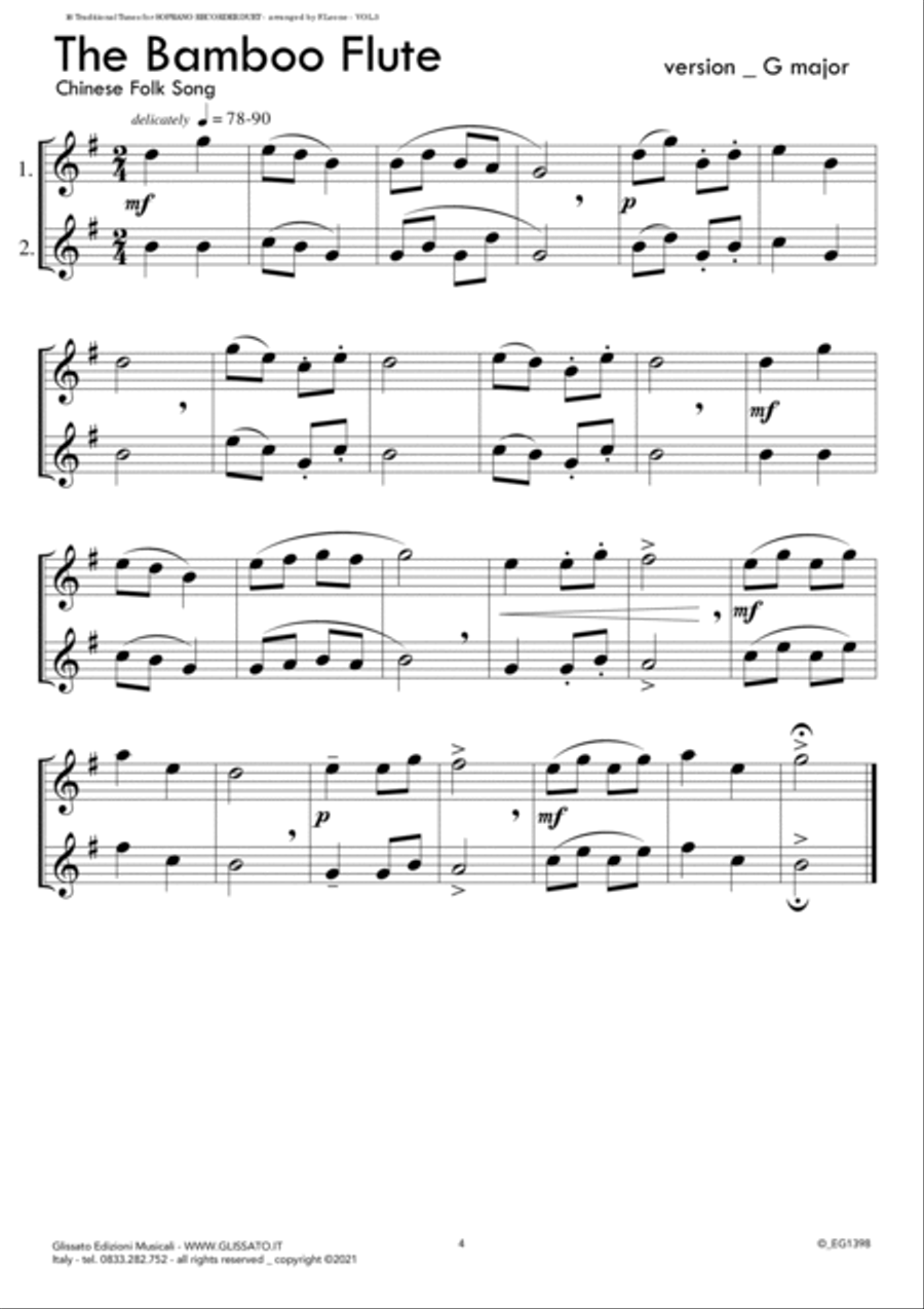 16 Traditional Tunes - 64 easy soprano recorder duets (VOL.3) image number null
