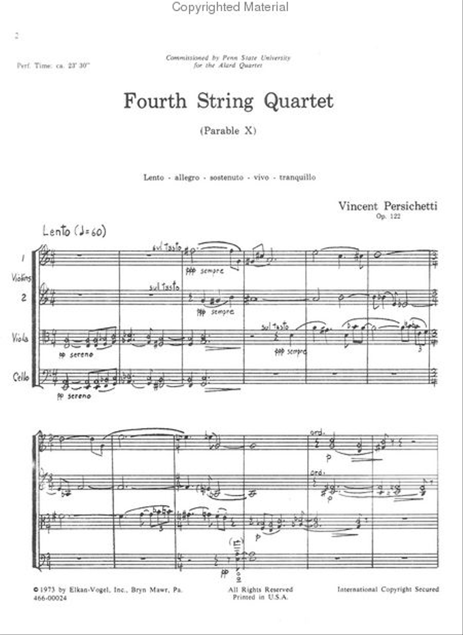 Fourth String Quartet String Quartet scores gallery preview page 2
