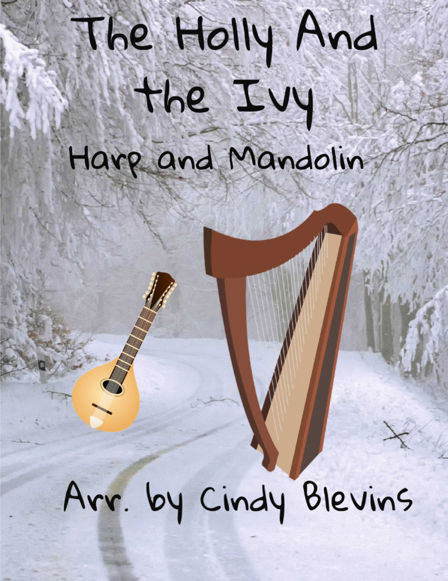 The Holly and the Ivy, for harp and mandolin Harp scores gallery preview page 1