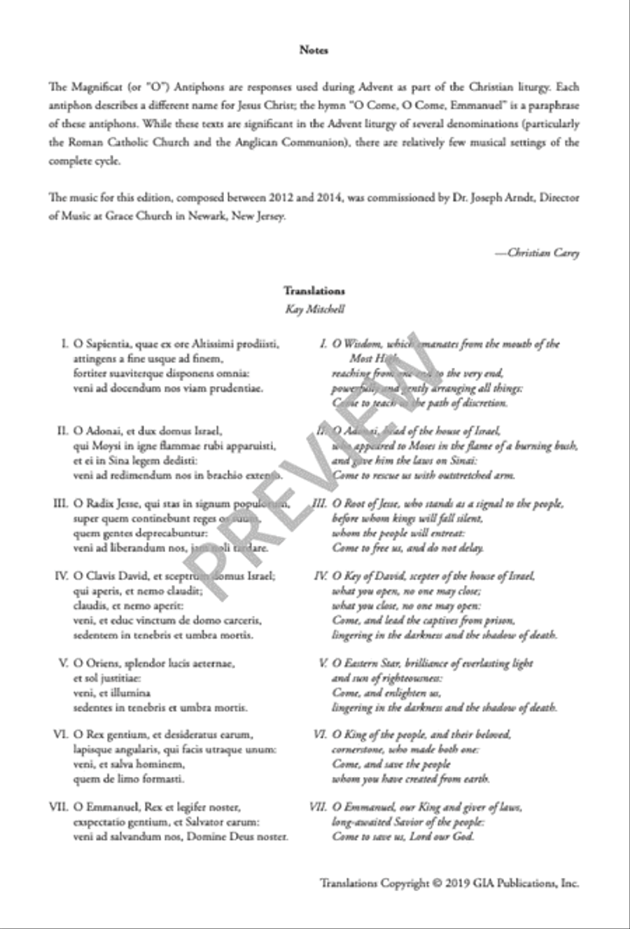 Two O Antiphons SSATB scores gallery preview page 3
