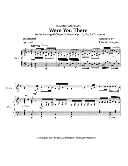 Were You There Clarinet and Piano) image number null