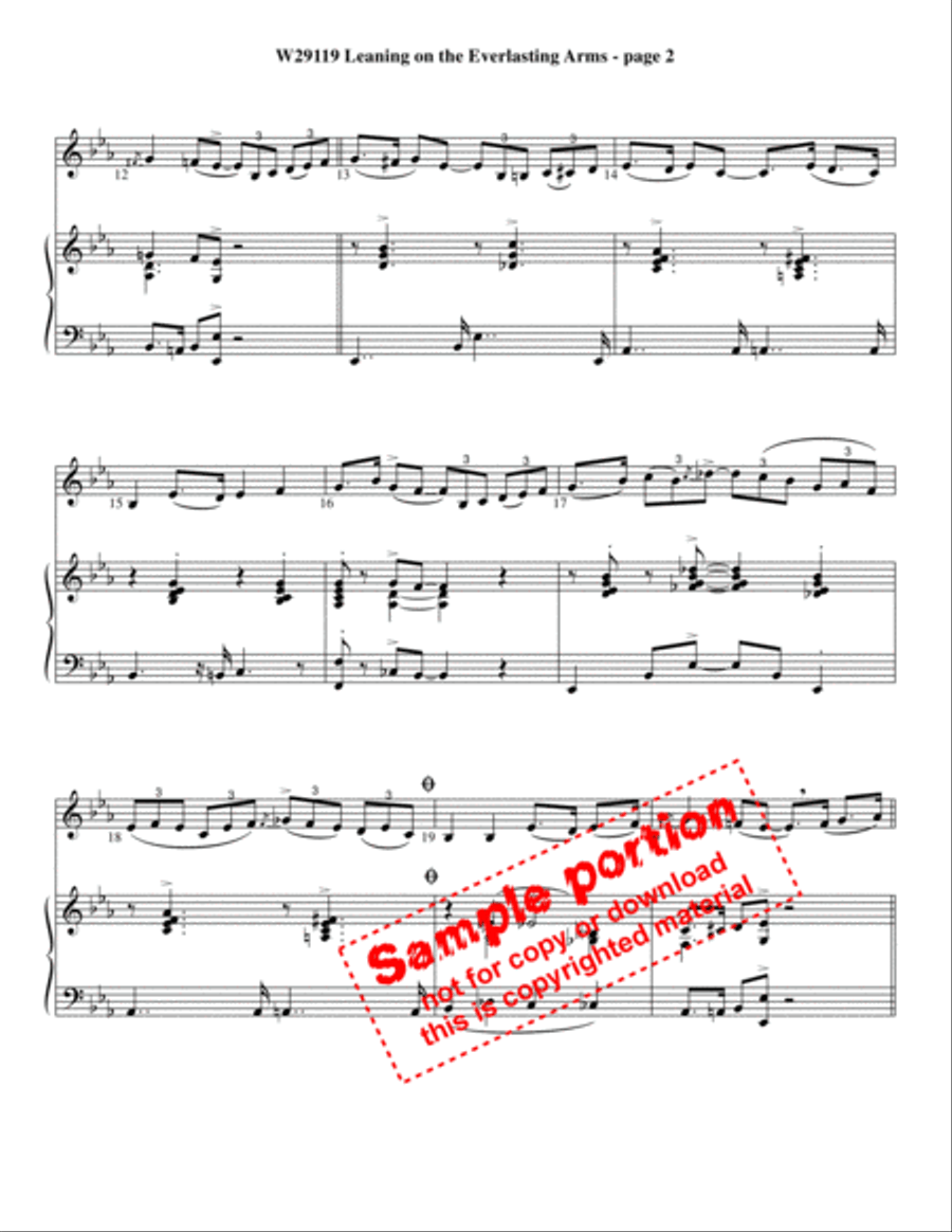 Leaning On The Everlasting Arms Clarinet Solo scores gallery preview page 3
