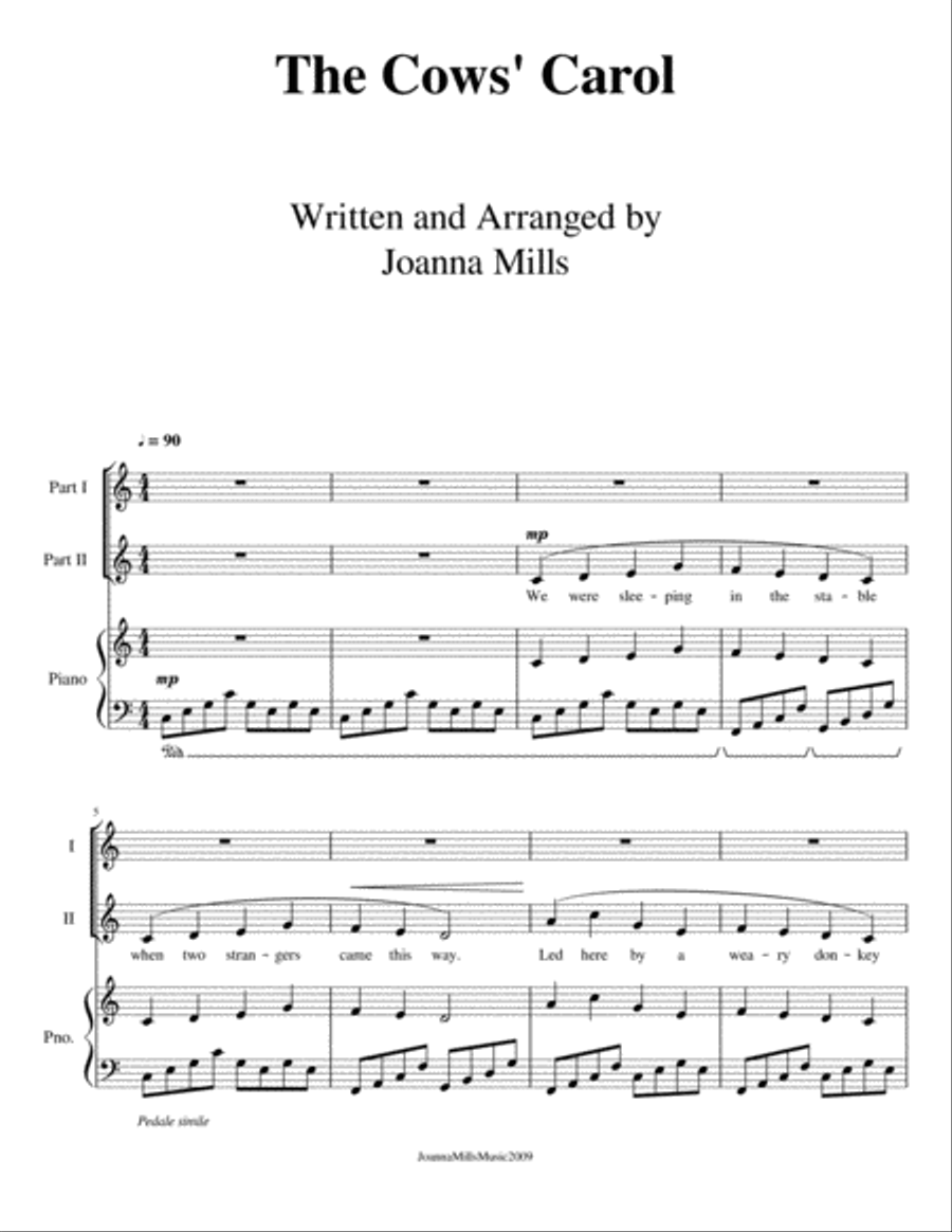 The Cows' Carol 2-Part scores gallery preview page 2