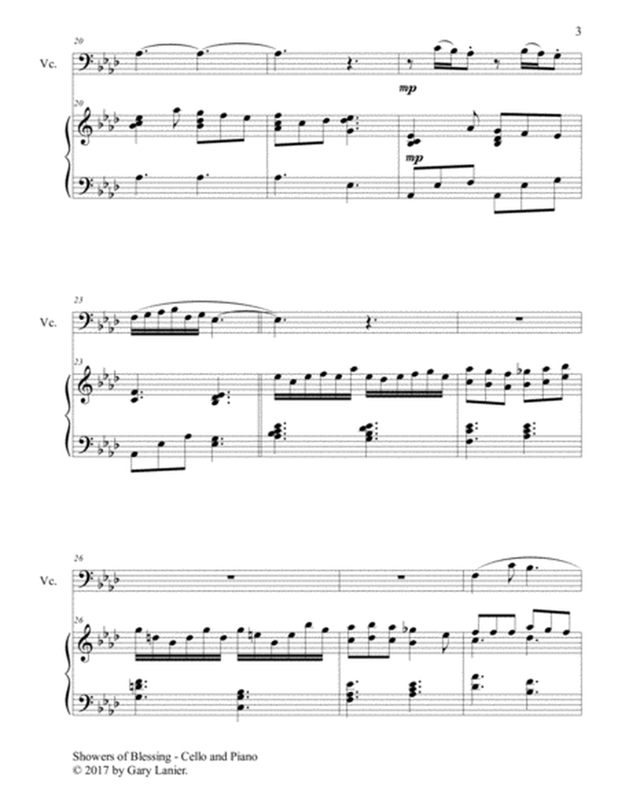 SHOWERS OF BLESSING (Duet – Cello & Piano with Score/Part) image number null