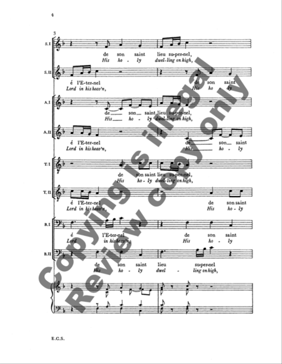 Psalm 150: Or soit loue l'Eternel (Now Praise the Lord) Divisi scores gallery preview page 9