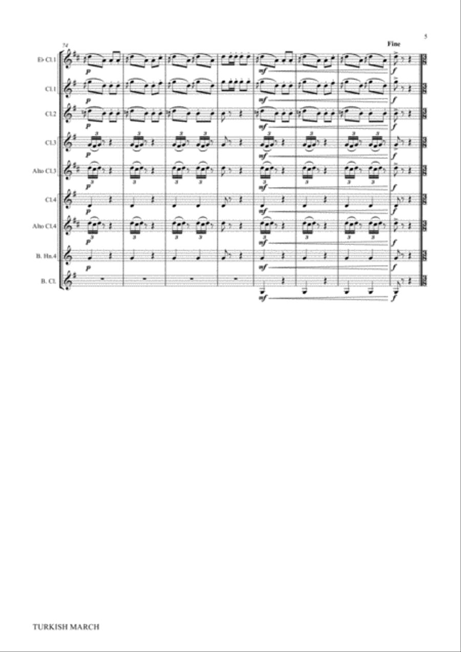 Turkish March & Laendler - Beethoven - Clarinet Quintet Clarinet Quintet scores gallery preview page 5