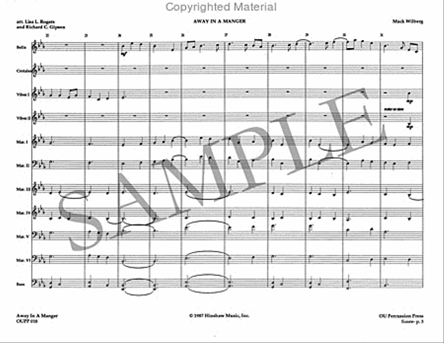 Away in a Manger Percussion Ensemble scores gallery preview page 4
