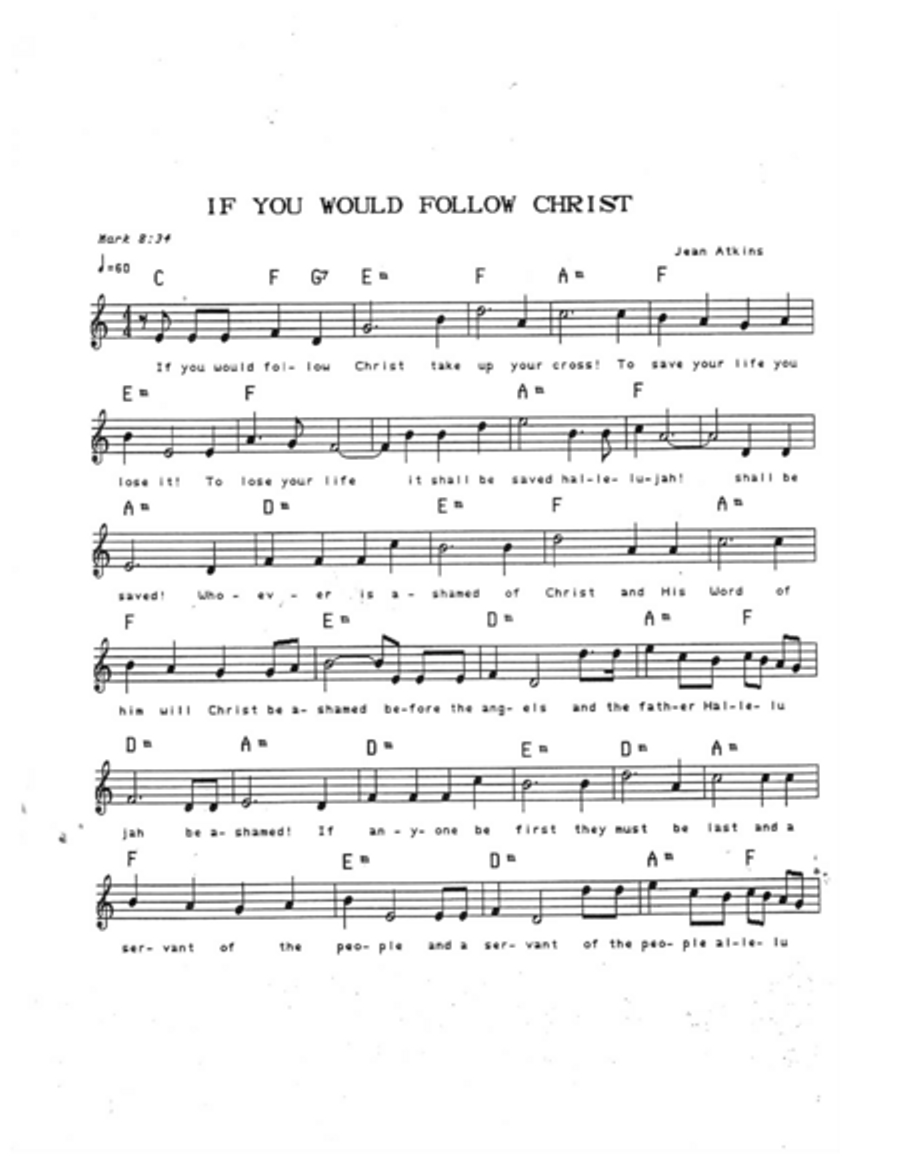 If You Would Follow Christ Tenor Voice scores gallery preview page 1