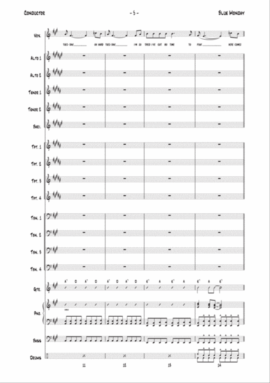 Blue Monday Jazz Ensemble scores gallery preview page 5