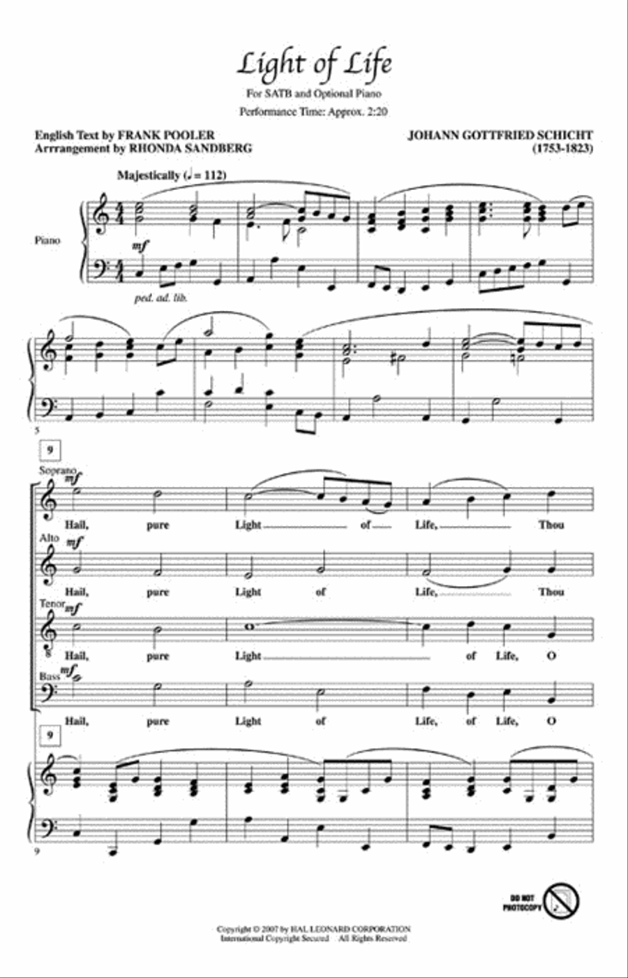 Light of Life 4-Part scores gallery preview page 2