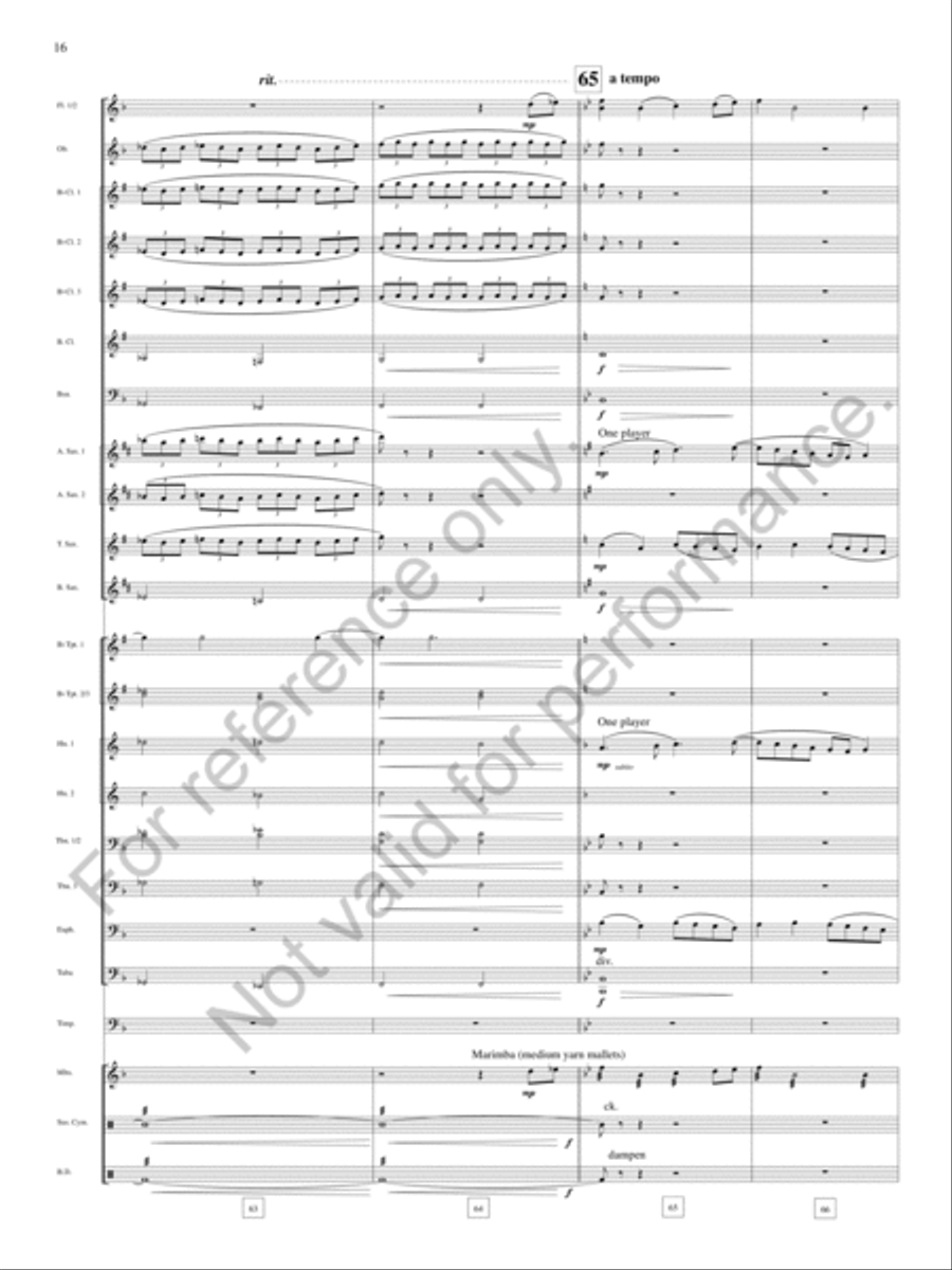 Leaves That Descend To No Drum Concert Band scores gallery preview page 17
