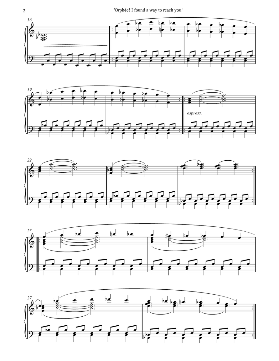 Orphee Suite For Piano, VI. Orphee's Return, Act II, Scene 8 Piano Solo scores gallery preview page 2