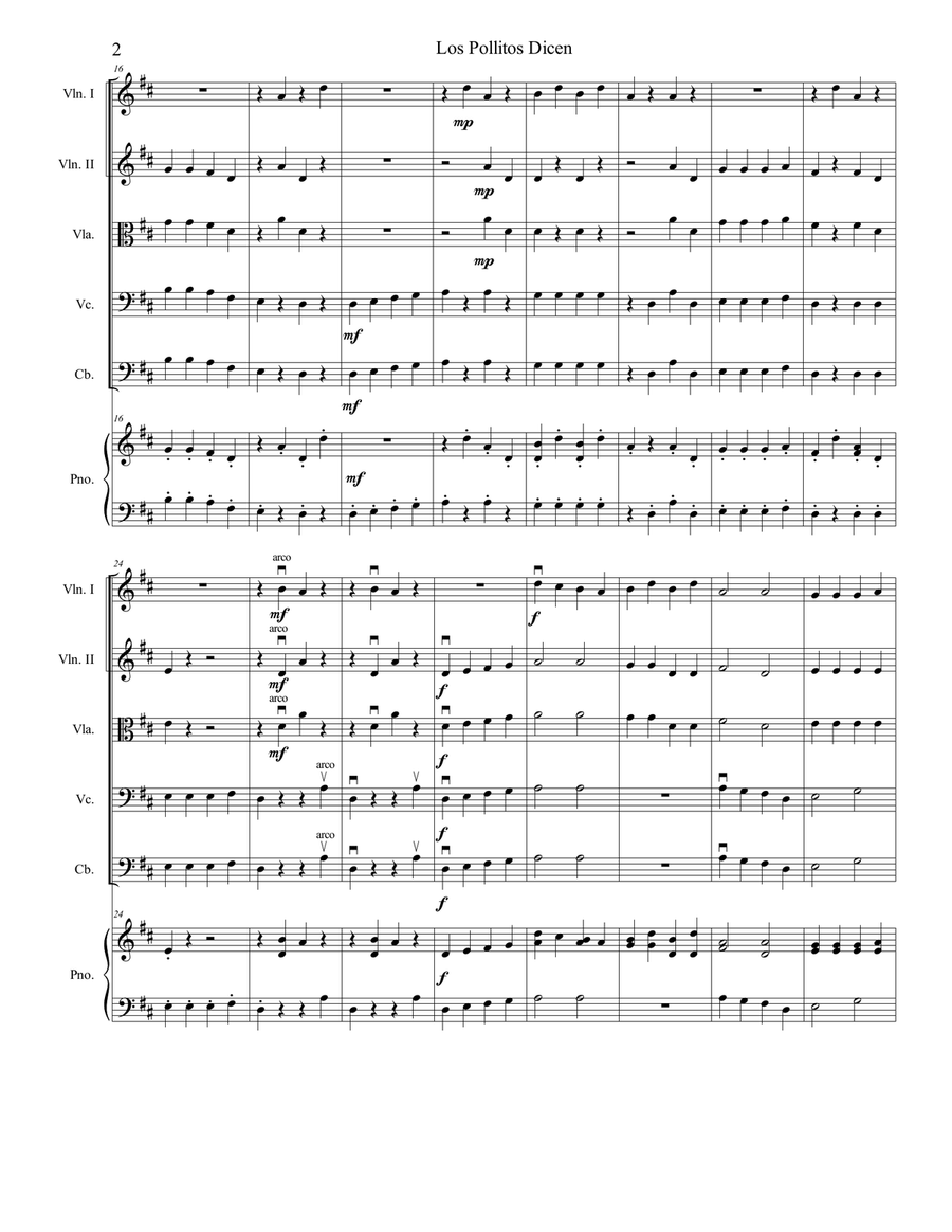 Los Pollitos Dicen (String Orchestra) String Orchestra scores gallery preview page 5