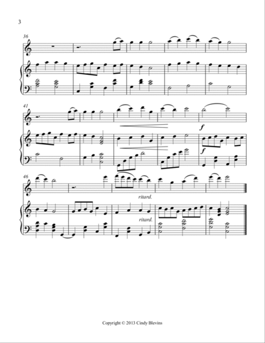 Christ the Lord is Risen Today, for Harp and Flute Flute scores gallery preview page 4