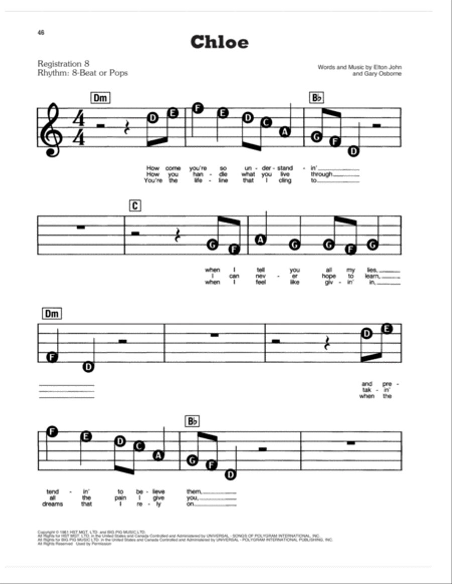 Chloe Electronic Keyboard scores gallery preview page 1