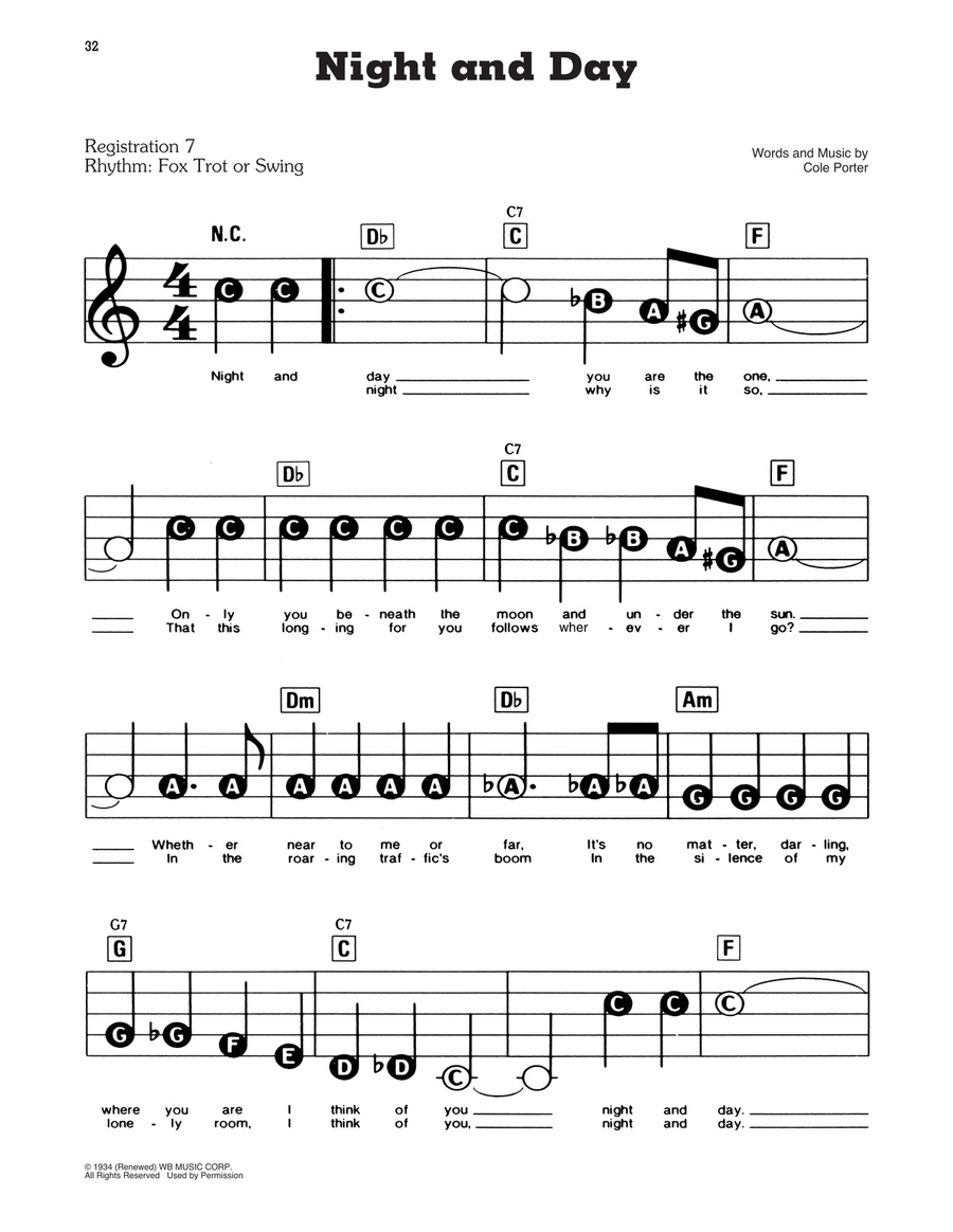 Night And Day Night And Day Electronic Keyboard scores gallery preview page 1