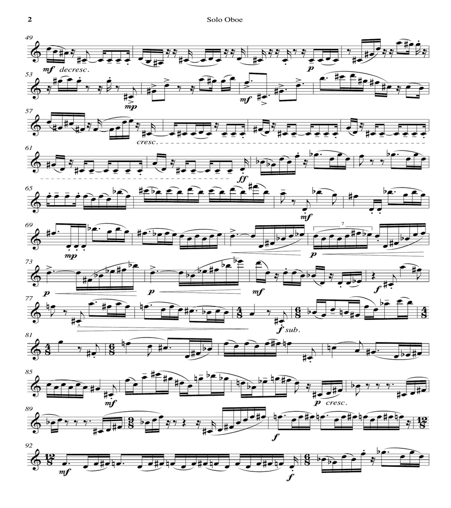 Sonata for solo oboe Sonata for solo oboe Oboe Solo scores gallery preview page 2