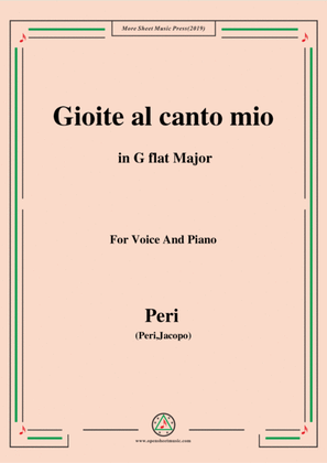 Book cover for Peri-Gioite al canto mio in G flat Major,ver.1,from 'Euridice',for Voice and Piano