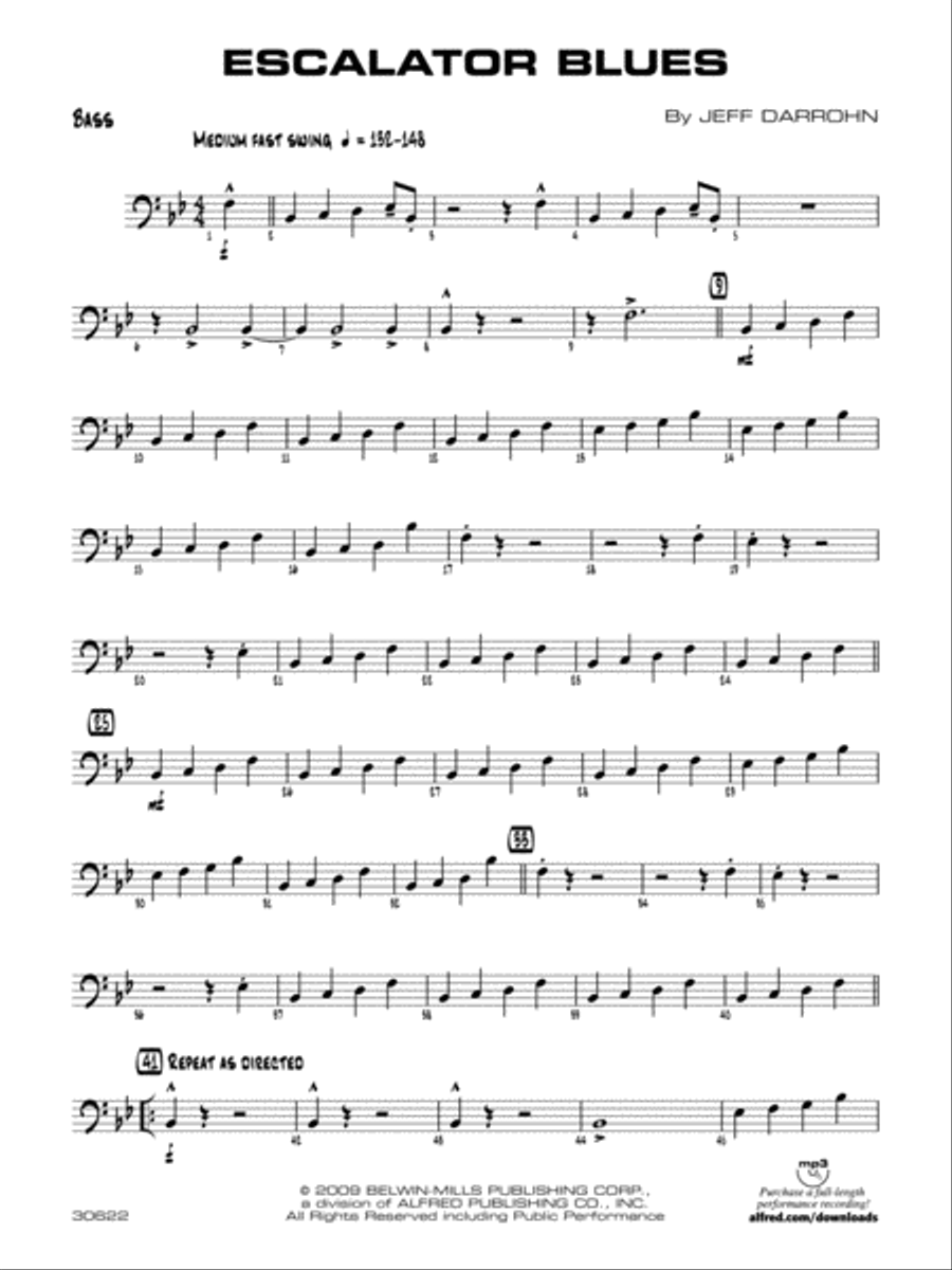 Escalator Blues: String Bass Jazz Ensemble scores gallery preview page 1