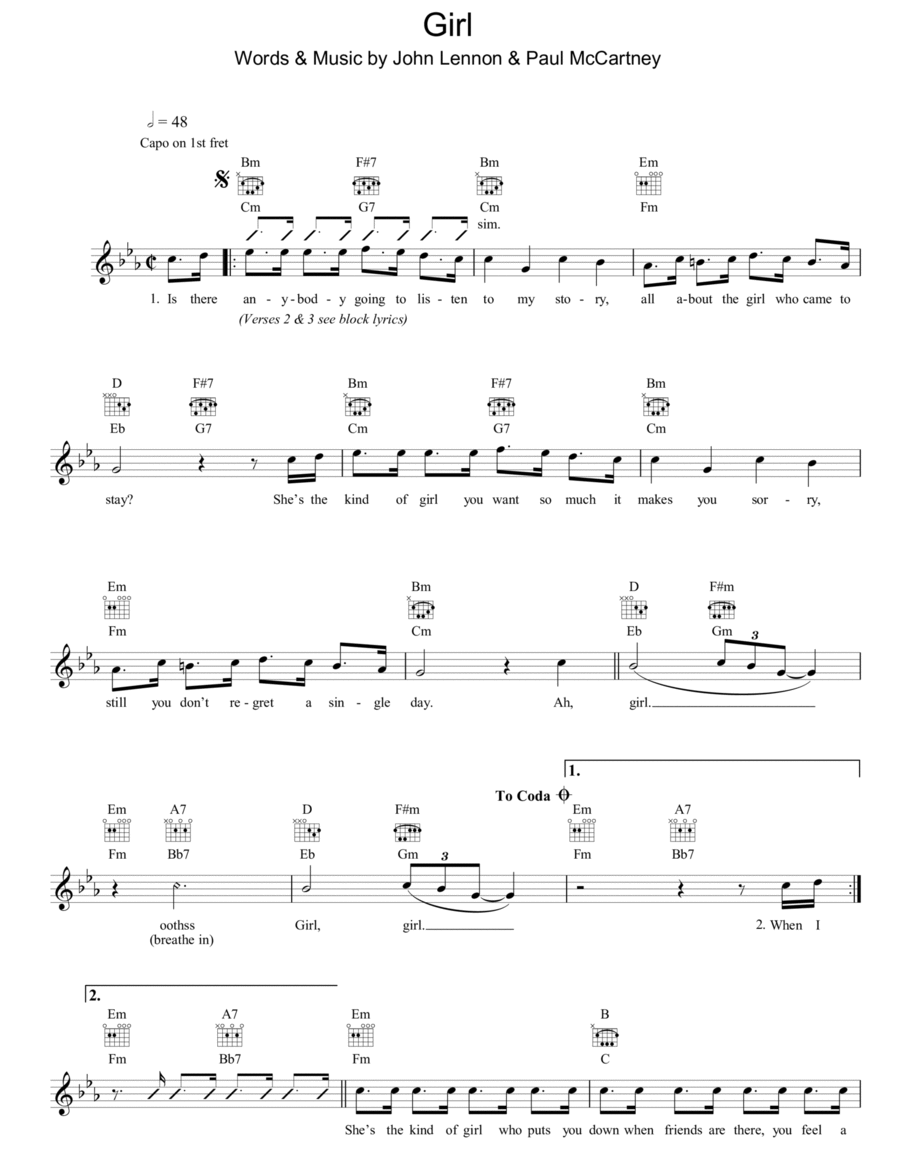 Girl Piano scores gallery preview page 1