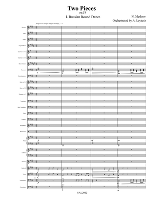 N. Medtner - Two Pieces, Op. 58, Orchestrated by A. Leytush - Score Only
